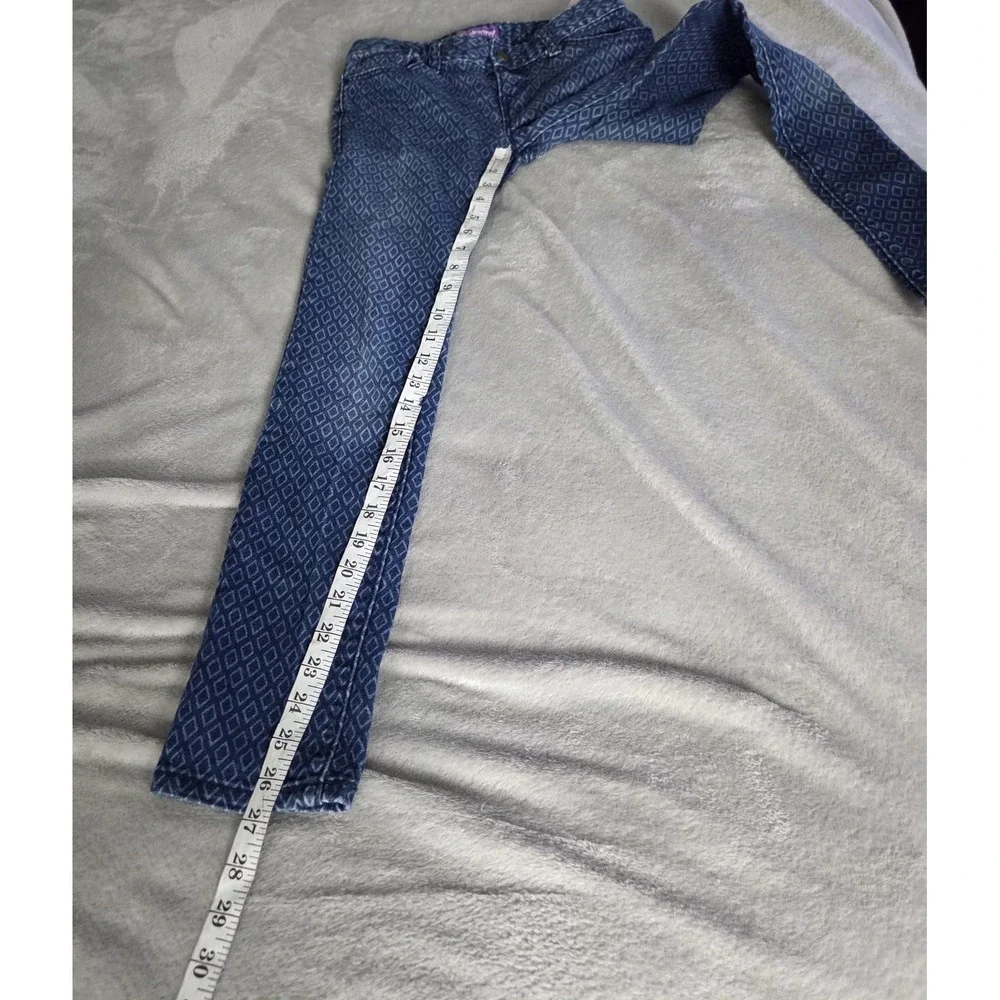 Old Navy Jeans Girls 10 Blue Super Skinny Stretch Geometric Print Denim